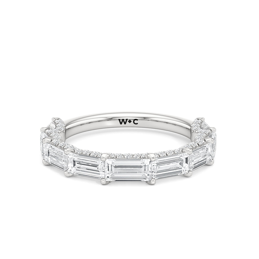 The Greta Diamond Wedding Band with Platinum Cut Diamond in 14KT Platinum view 1
