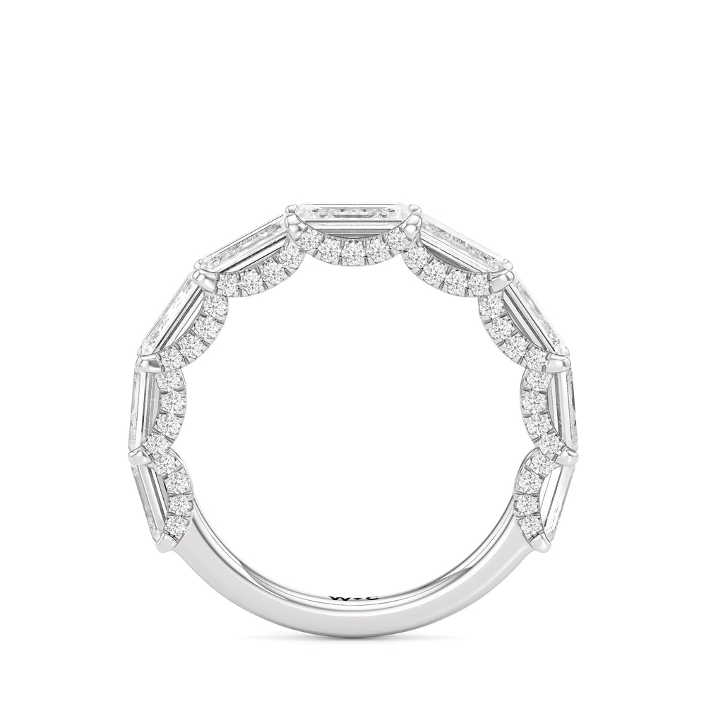 The Greta Diamond Wedding Band with Platinum Cut Diamond in 14KT Platinum view 2
