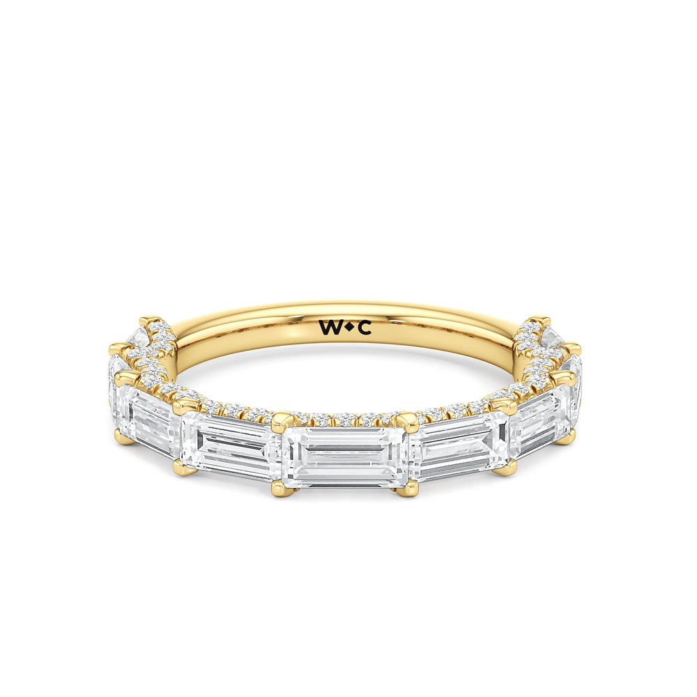 The Greta Diamond Wedding Band with 18KT Yellow Gold Cut Diamond in 14KT Yellow Gold view 1
