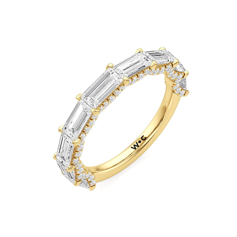 The Greta Diamond Wedding Band with 18KT Yellow Gold Cut Diamond in 14KT Yellow Gold view 4
