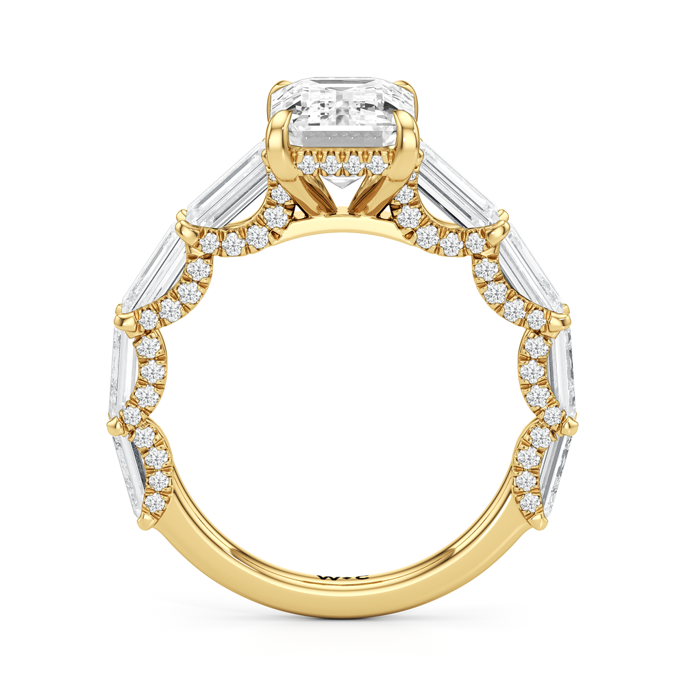 The Greta Ring with Emerald Cut Diamond in 14KT Yellow Gold view 2
