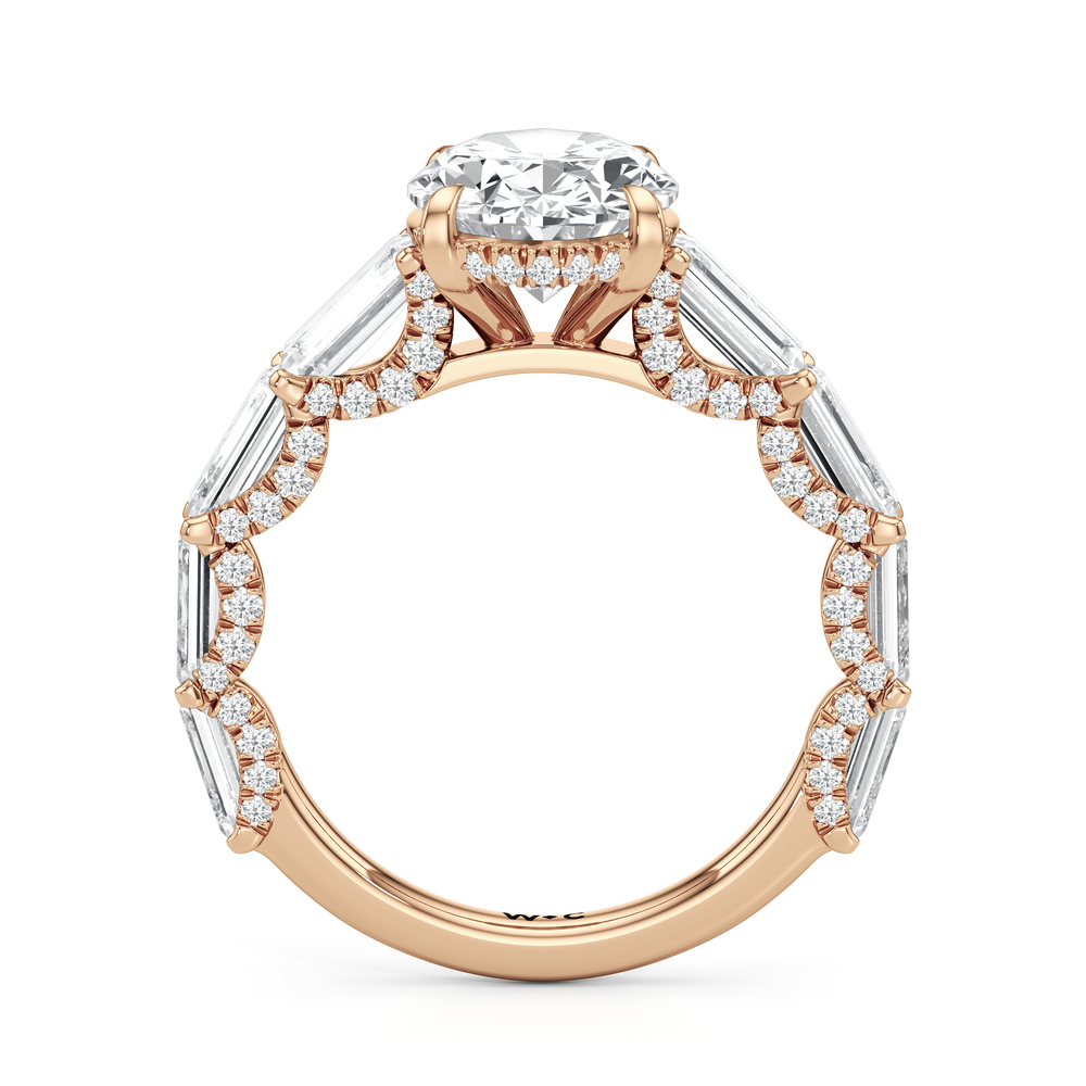 The Greta Ring with Oval Cut Diamond in 14KT Rose Gold view 2
