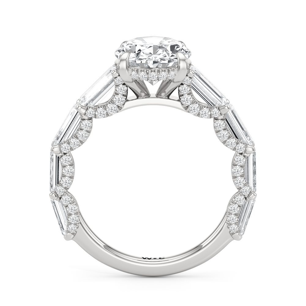 The Greta Ring with Oval Cut Diamond in 14KT Platinum view 2
