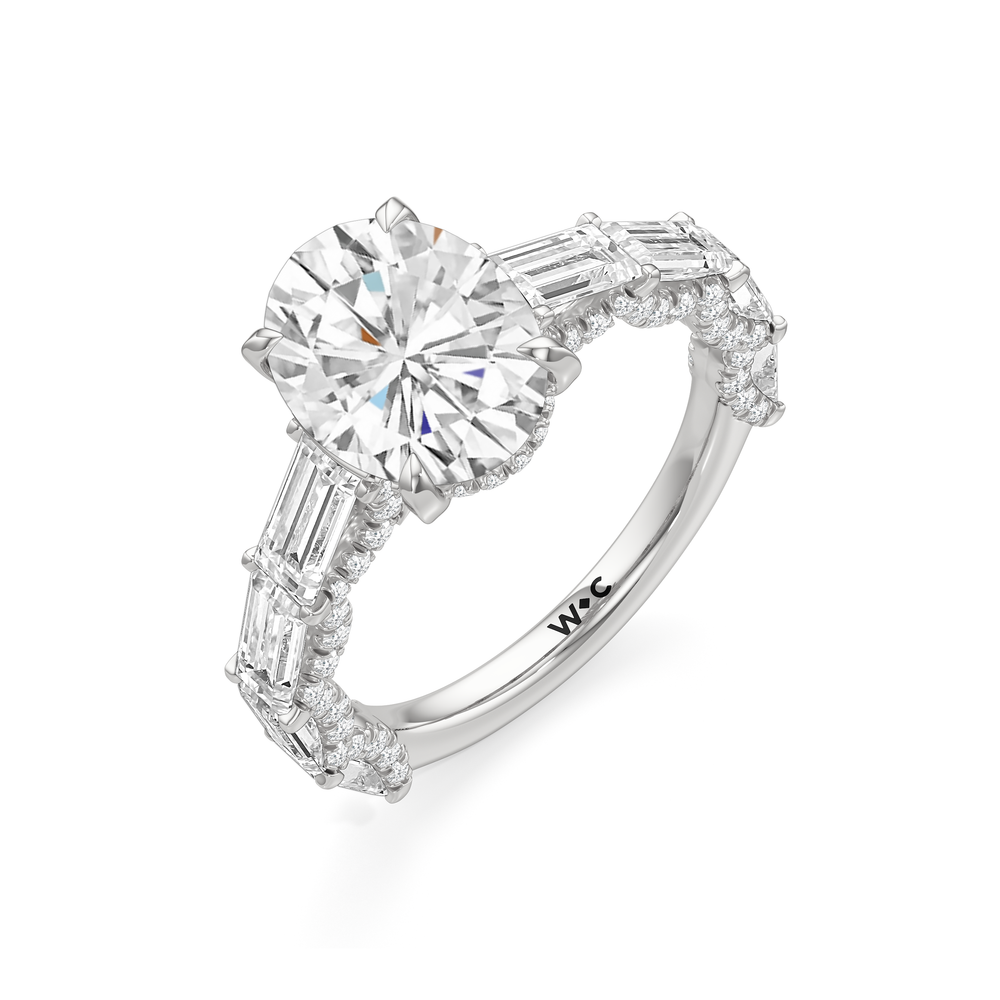 The Greta Ring with Oval Cut Diamond in 14KT Platinum view 3
