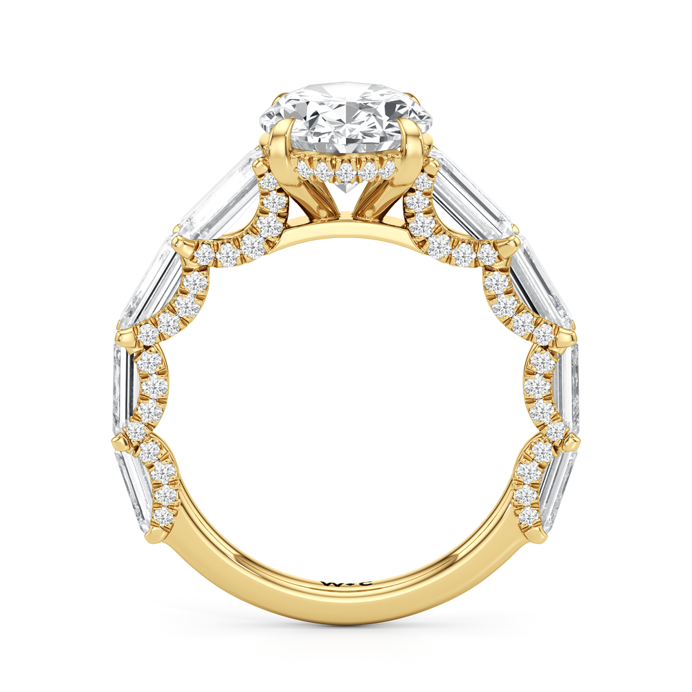 The Greta Ring with Oval Cut Diamond in 14KT Yellow Gold view 2
