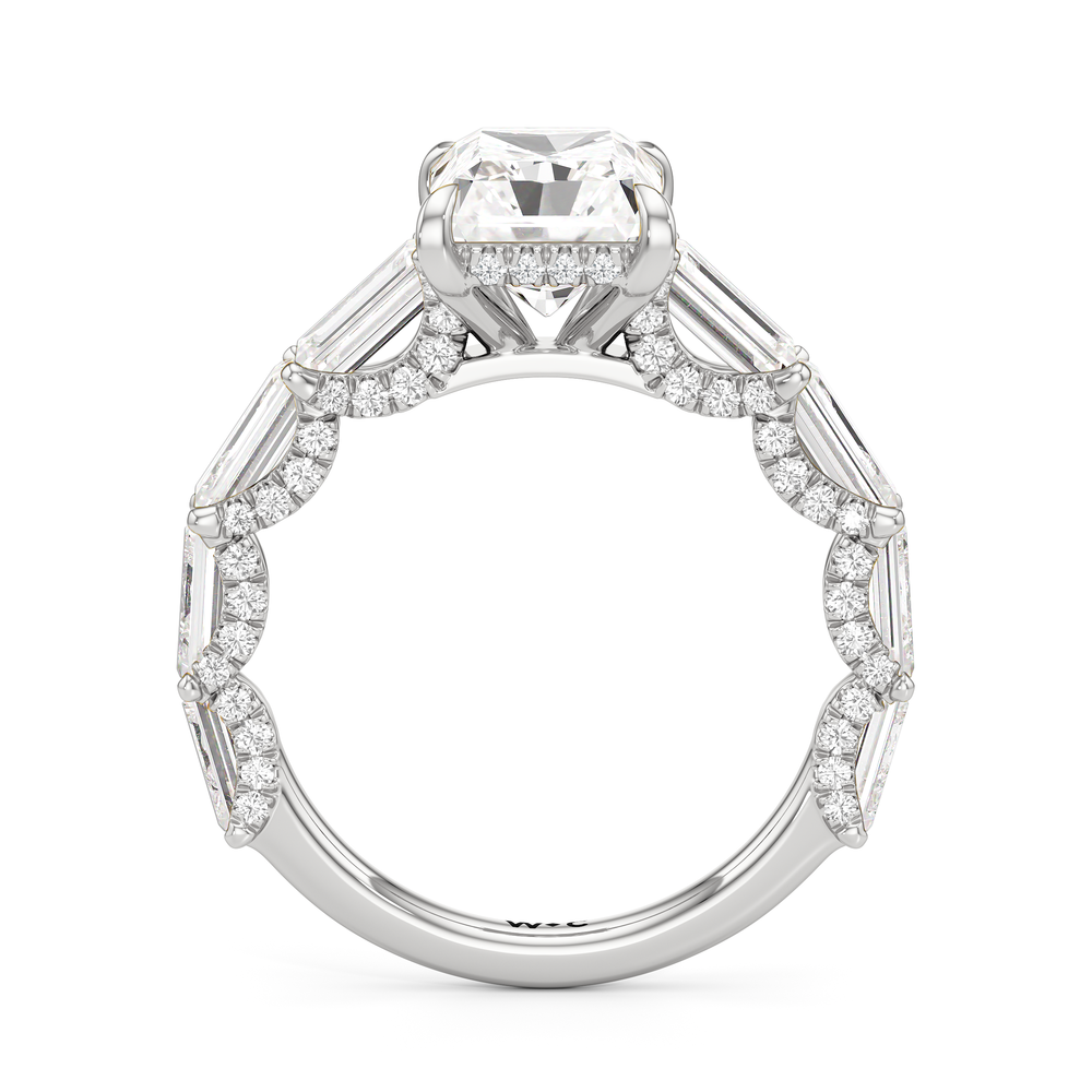 The Greta Ring with Radiant Cut Diamond in 14KT Platinum view 2
