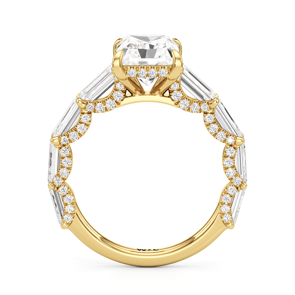 The Greta Ring with Radiant Cut Diamond in 14KT Yellow Gold view 2

