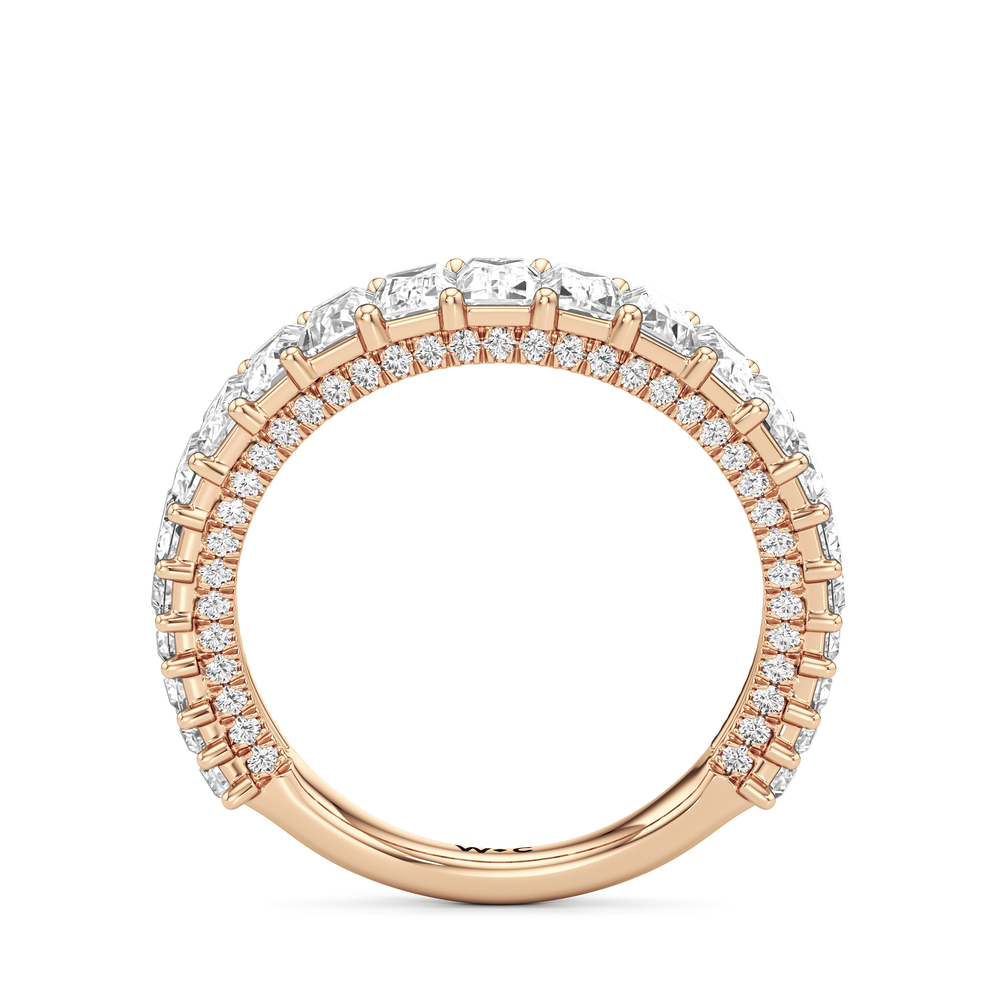 The Lauren Diamond Wedding Band with 18KT Rose Gold Cut Diamond in 14KT Rose Gold view 2
