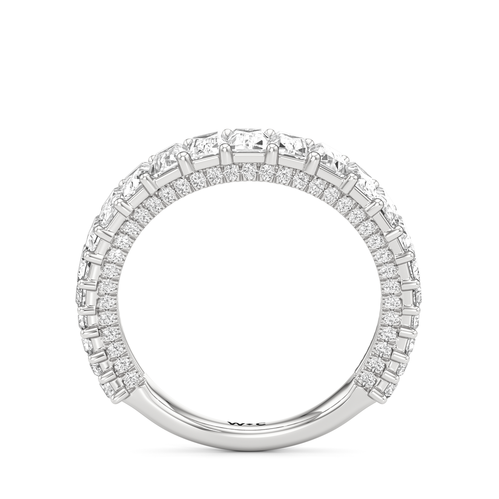 The Lauren Diamond Wedding Band with Platinum Cut Diamond in 14KT Platinum view 2
