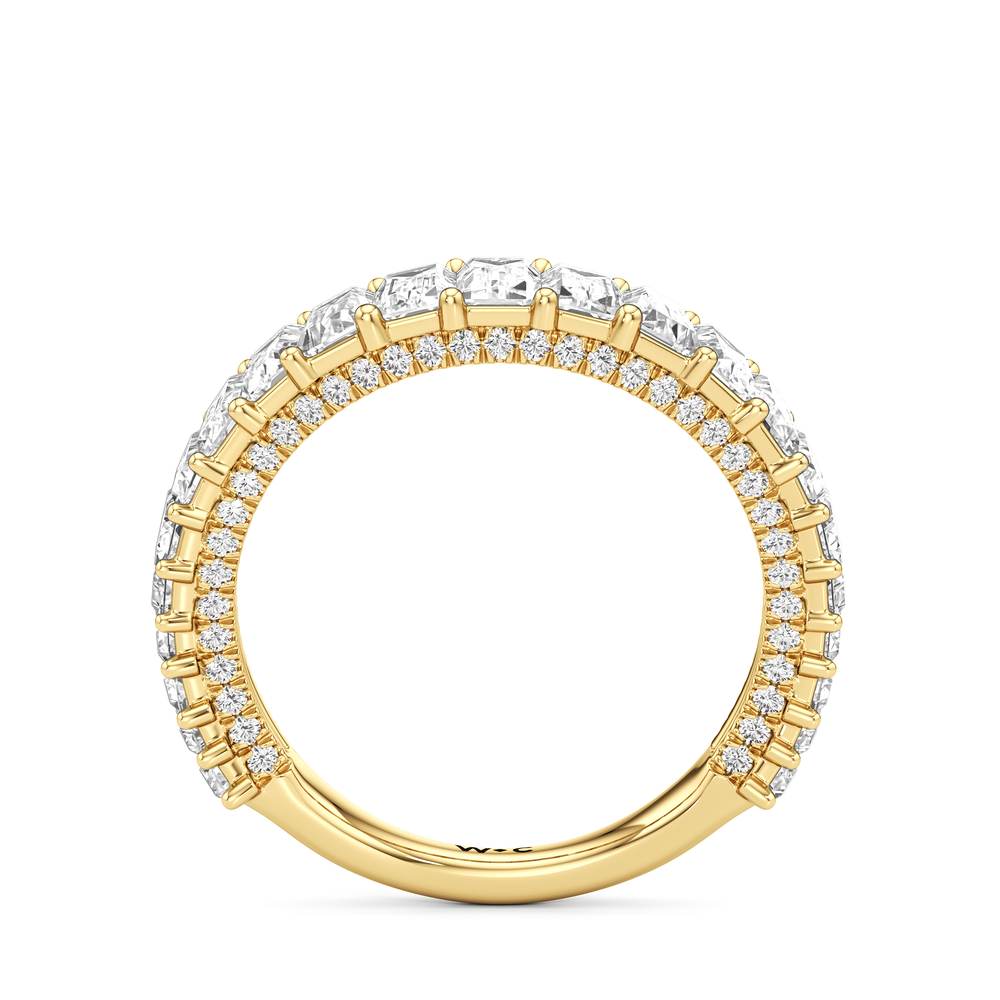 The Lauren Diamond Wedding Band with 18KT Yellow Gold Cut Diamond in 14KT Yellow Gold view 2
