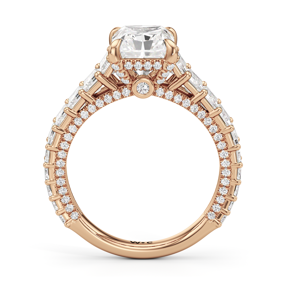 The Lauren Ring with Radiant Cut Diamond in 14KT Rose Gold view 3
