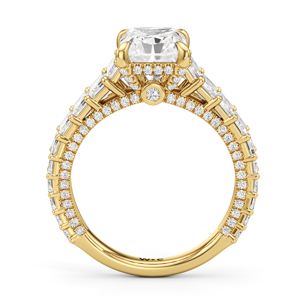 The Lauren Ring with Radiant Cut Diamond in 14KT Yellow Gold view 3
