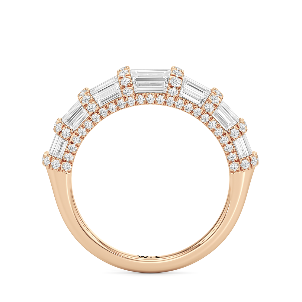 The Ingrid Diamond Wedding Band with 18KT Rose Gold Cut Diamond in 14KT Rose Gold view 2
