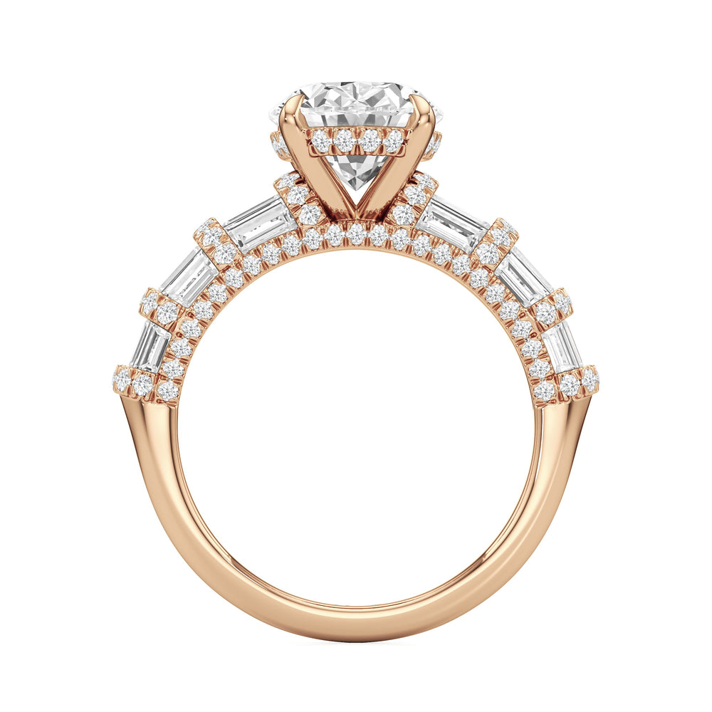 The Ingrid Ring with Oval Cut Diamond in 14KT Rose Gold view 2
