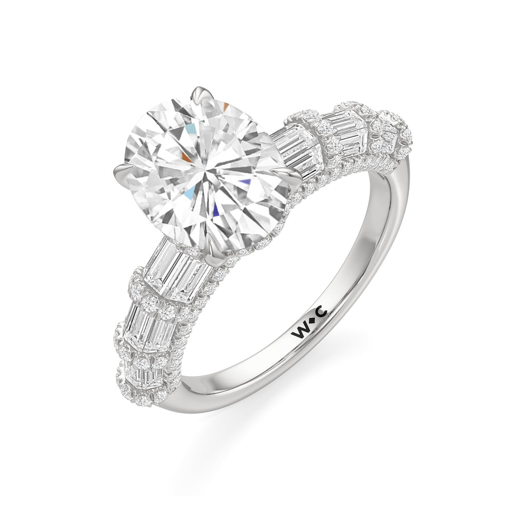 The Ingrid Ring with Oval Cut Diamond in 14KT Platinum view 3
