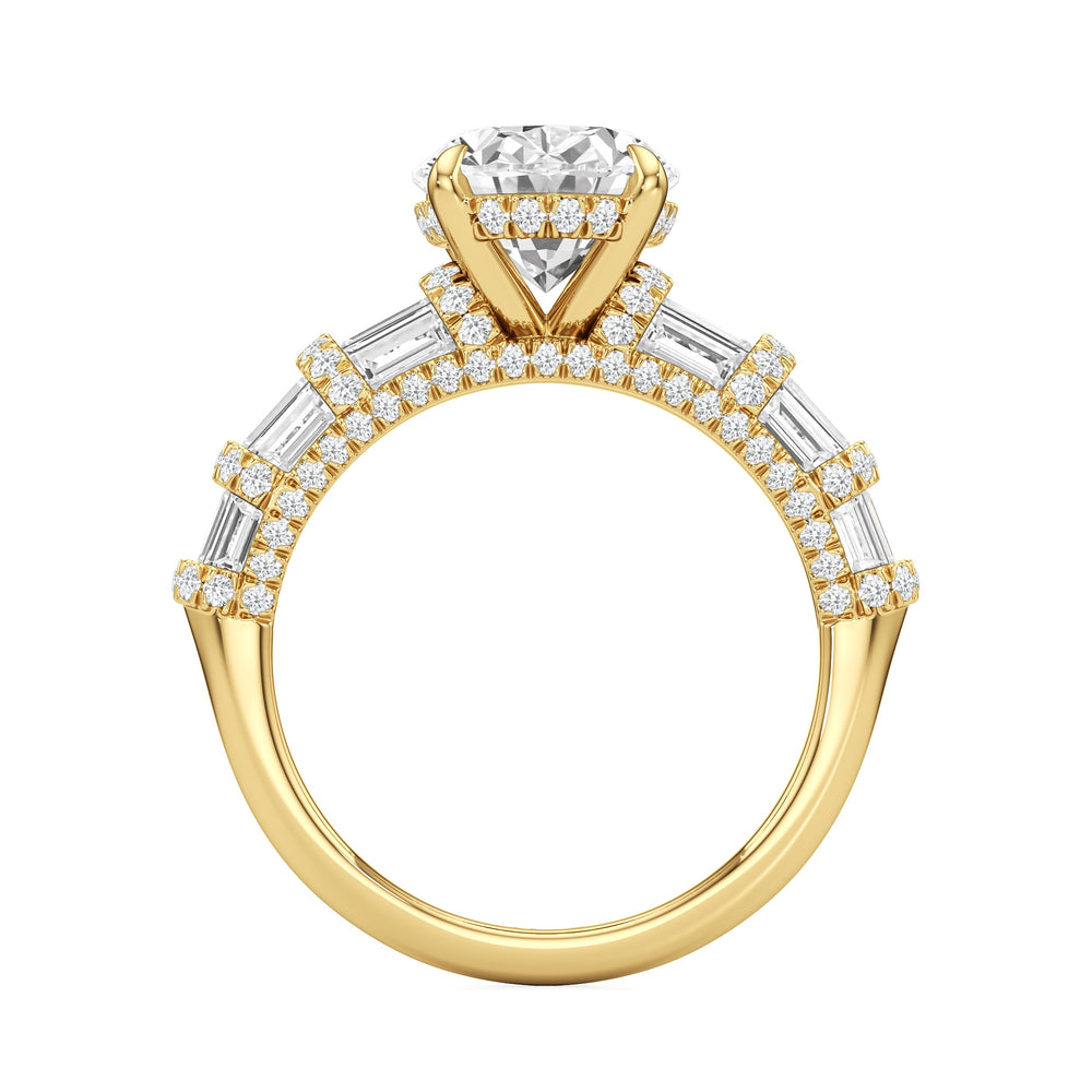 The Ingrid Ring with Oval Cut Diamond in 14KT Yellow Gold view 2
