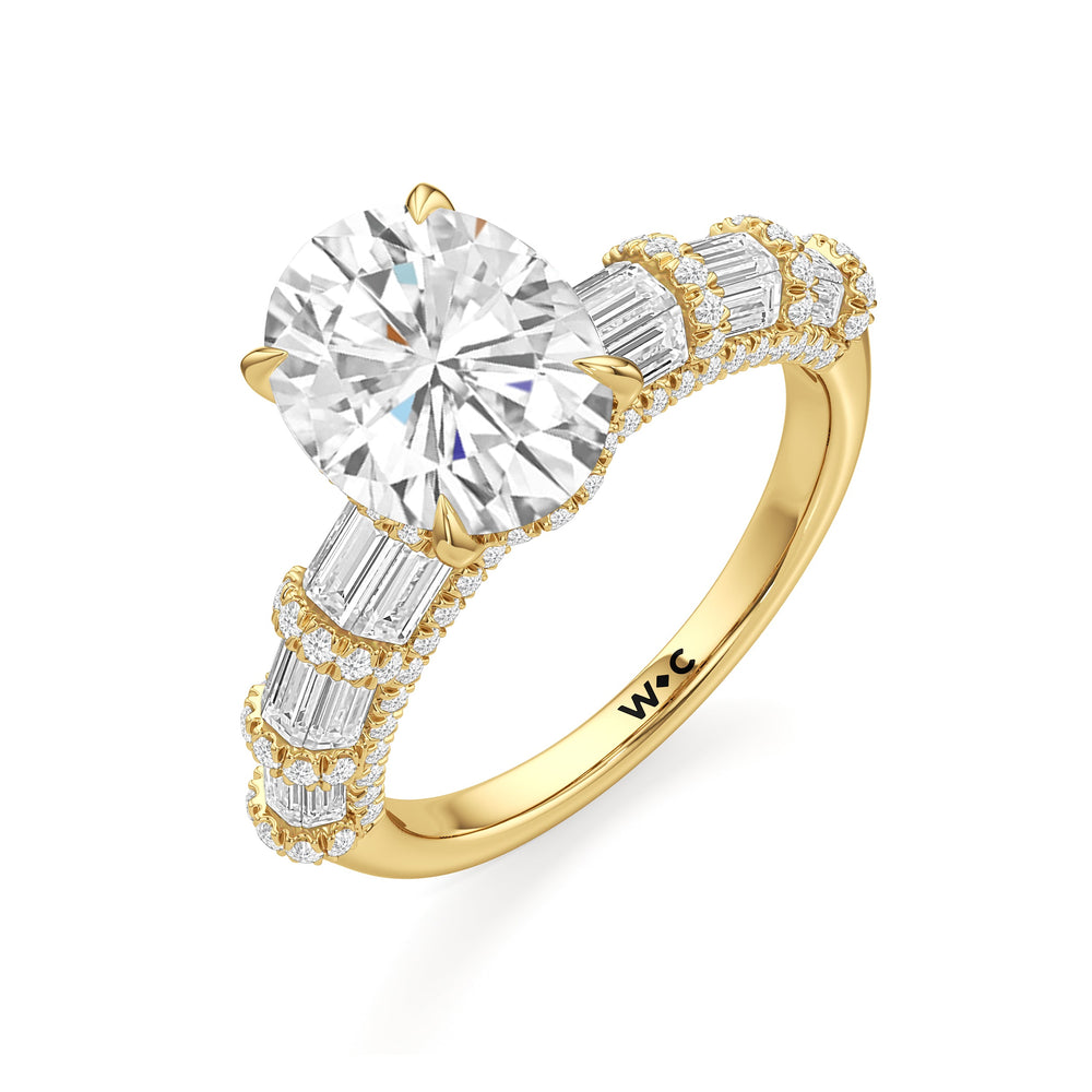 The Ingrid Ring with Oval Cut Diamond in 14KT Yellow Gold view 3
