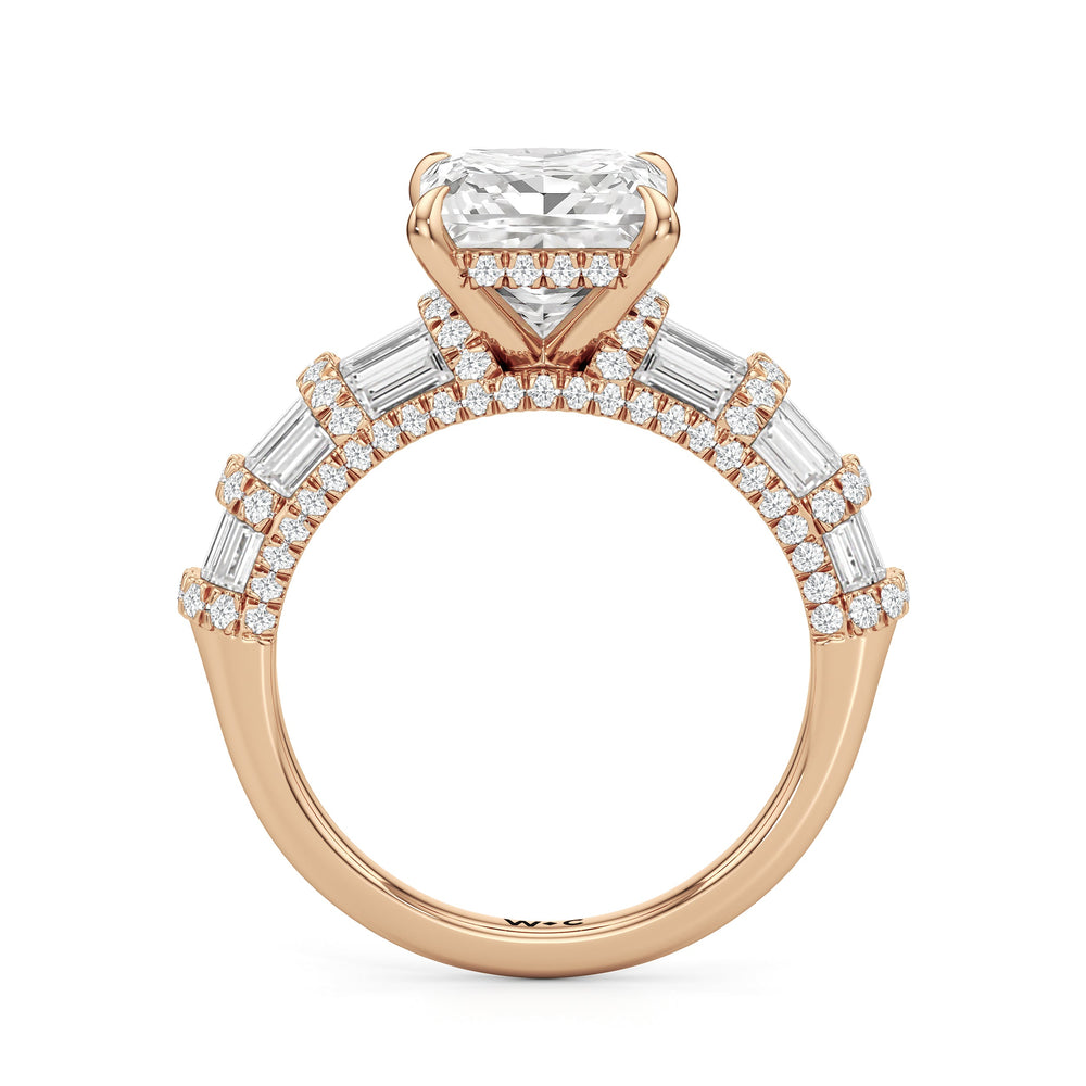 The Ingrid Ring with Princess Cut Diamond in 14KT Rose Gold view 2
