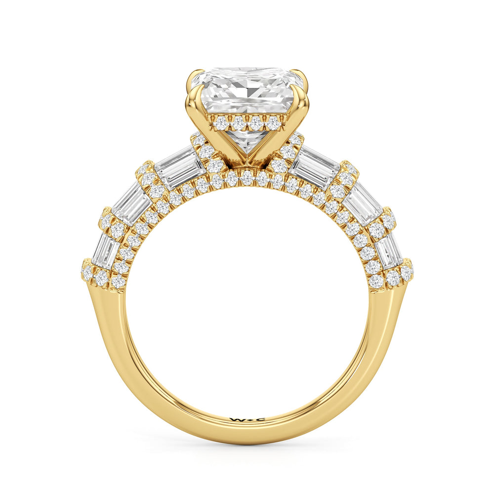 The Ingrid Ring with Princess Cut Diamond in 14KT Yellow Gold view 2
