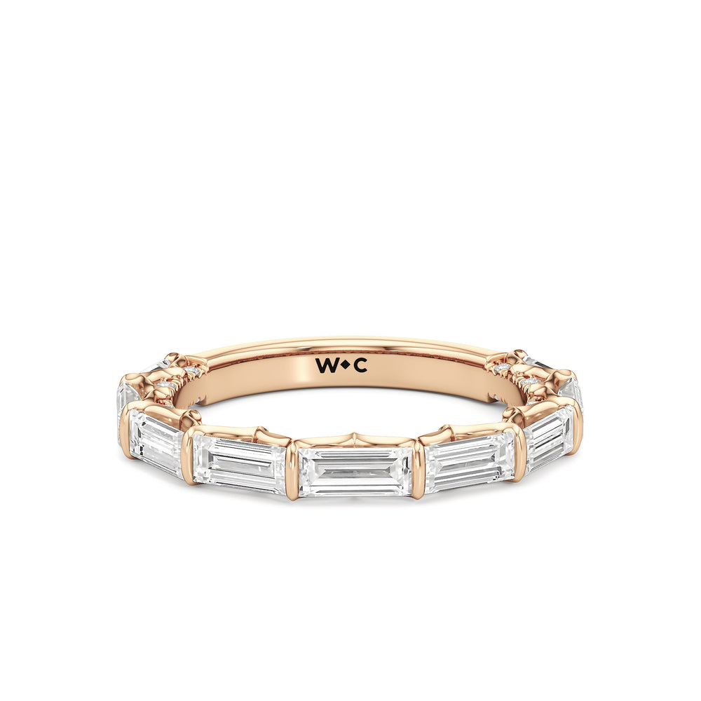 The Esme Diamond Wedding Band with 18KT Rose Gold Cut Diamond in 14KT Rose Gold view 1
