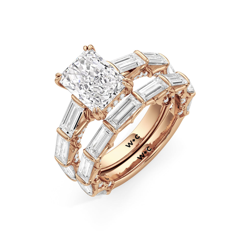 The Esme Ring with Round Cut Diamond in 14KT Rose Gold view 4
