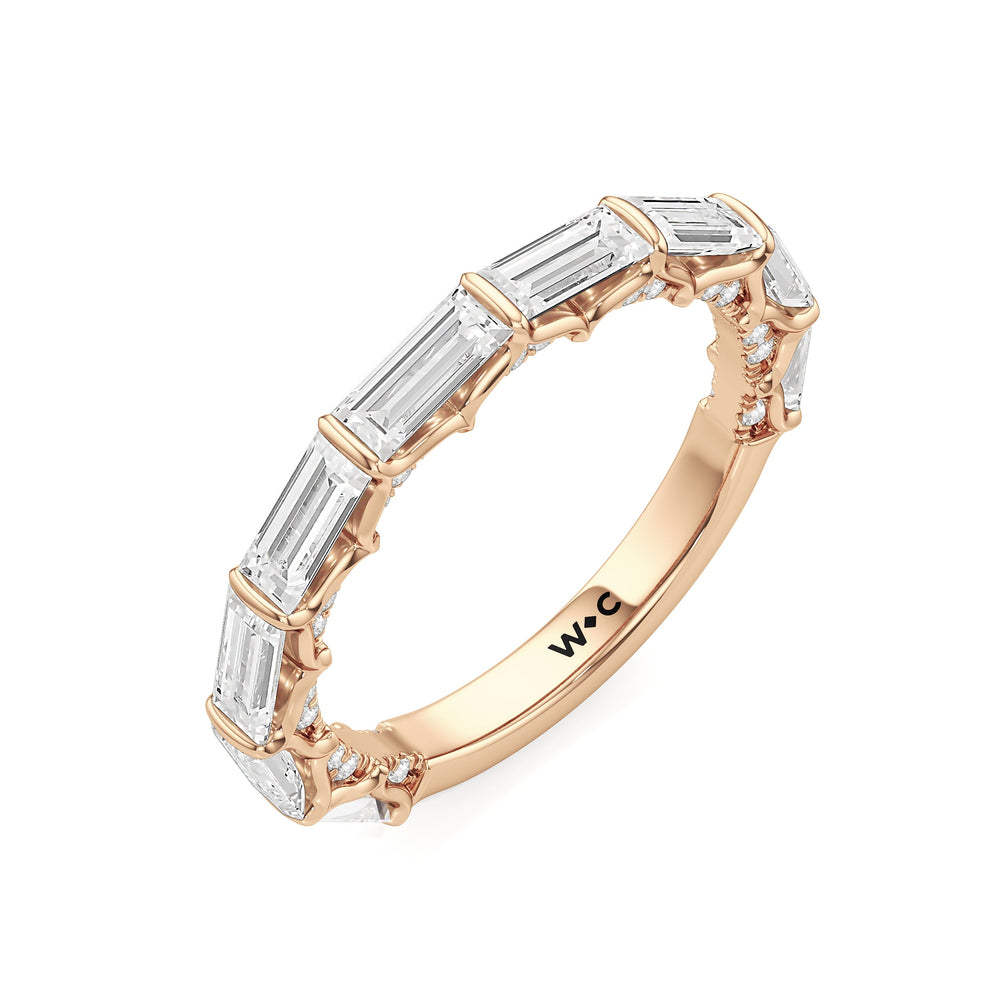The Esme Diamond Wedding Band with 18KT Rose Gold Cut Diamond in 14KT Rose Gold view 4

