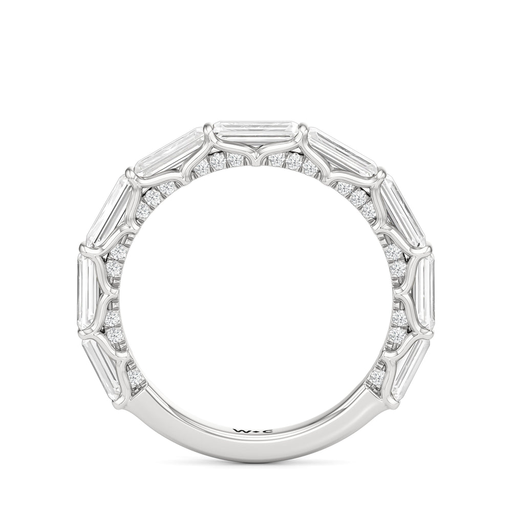 The Esme Diamond Wedding Band with Platinum Cut Diamond in 14KT Platinum view 2
