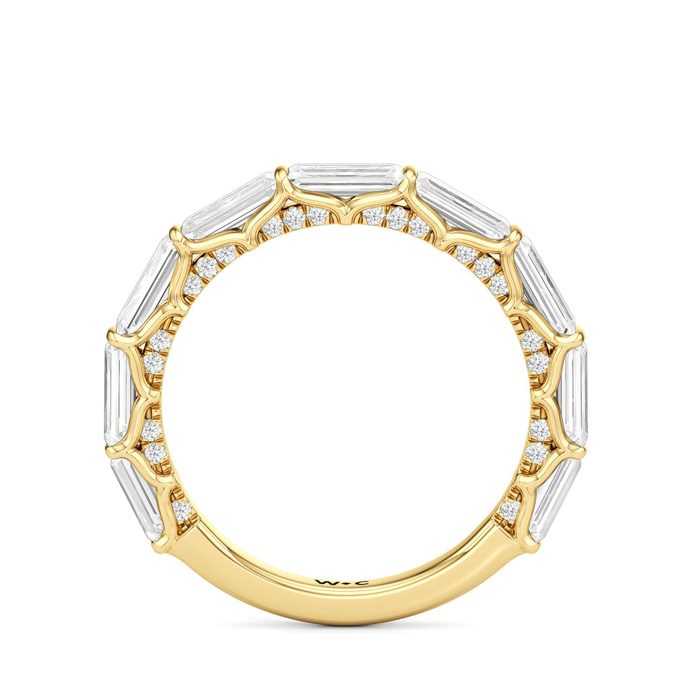 The Esme Diamond Wedding Band with 18KT Yellow Gold Cut Diamond in 14KT Yellow Gold view 2
