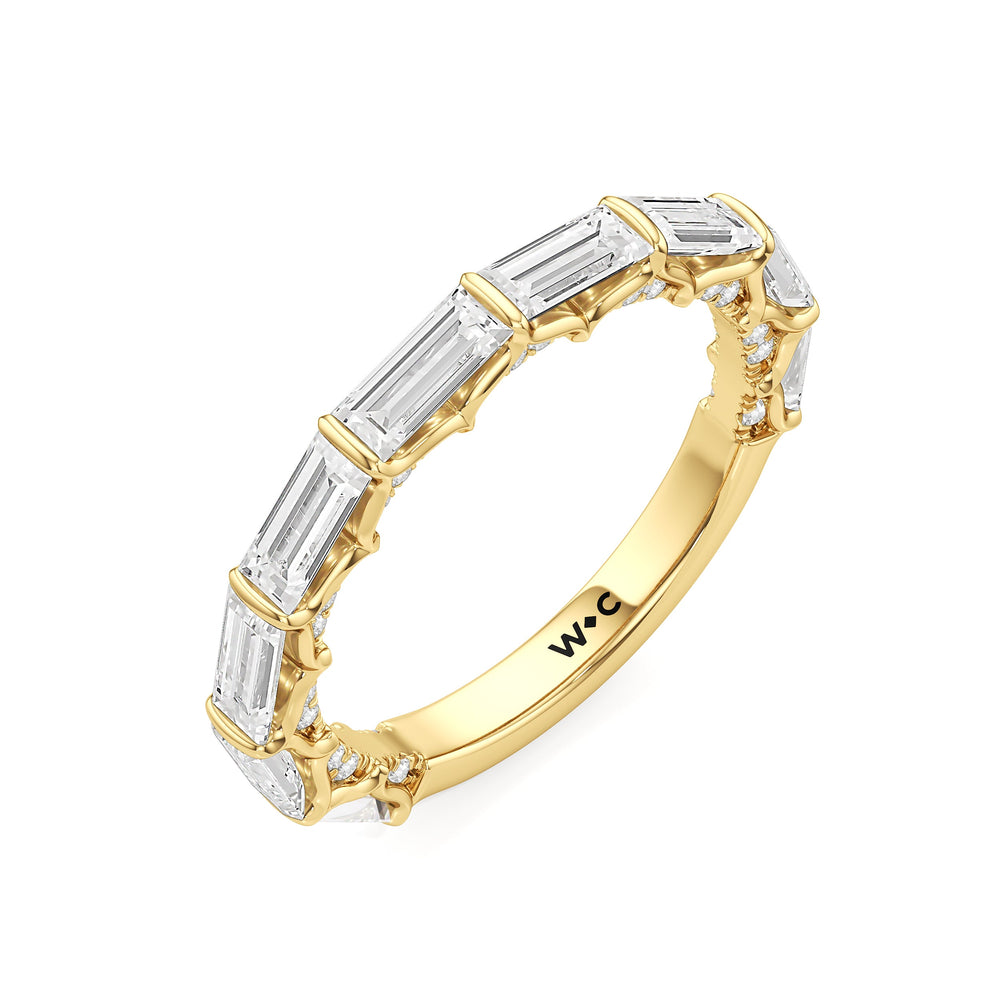 The Esme Diamond Wedding Band with 18KT Yellow Gold Cut Diamond in 14KT Yellow Gold view 4
