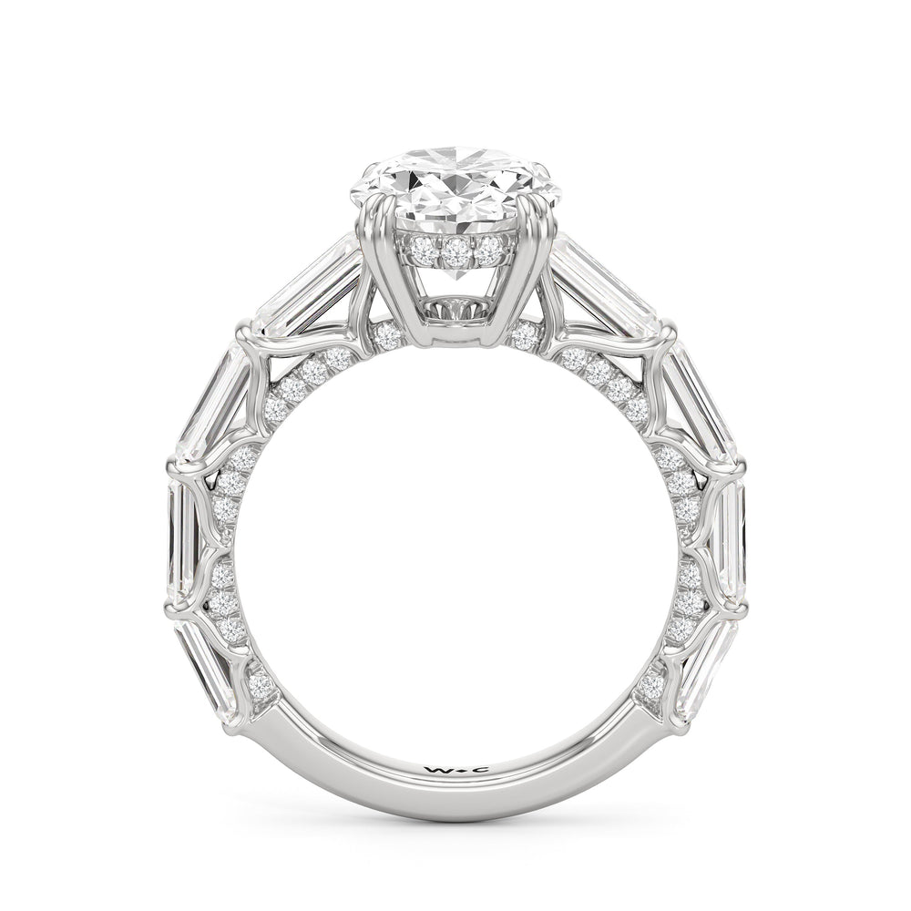 The Esme Ring with Oval Cut Diamond in 14KT Platinum view 2
