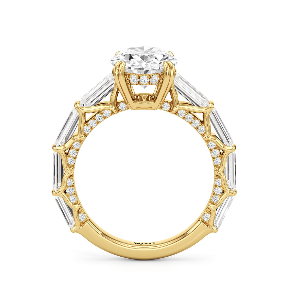 The Esme Ring with Oval Cut Diamond in 14KT Yellow Gold view 2
