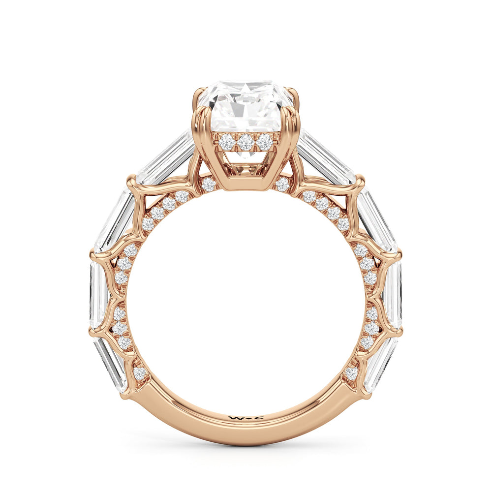 The Esme Ring with Radiant Cut Diamond in 14KT Rose Gold view 2
