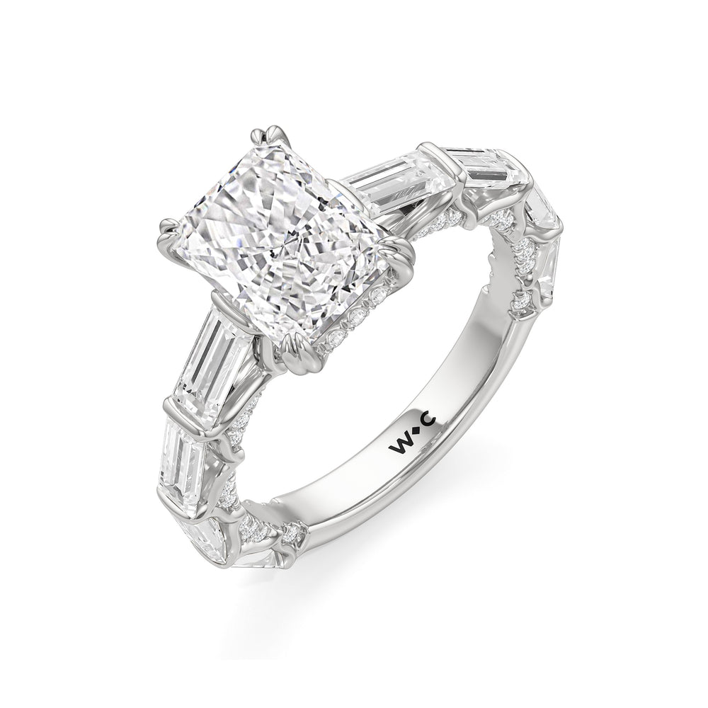 The Esme Ring with Radiant Cut Diamond in 14KT Platinum view 3
