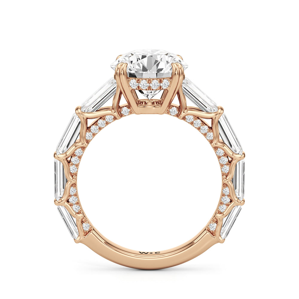 The Esme Ring with Round Cut Diamond in 14KT Rose Gold view 2
