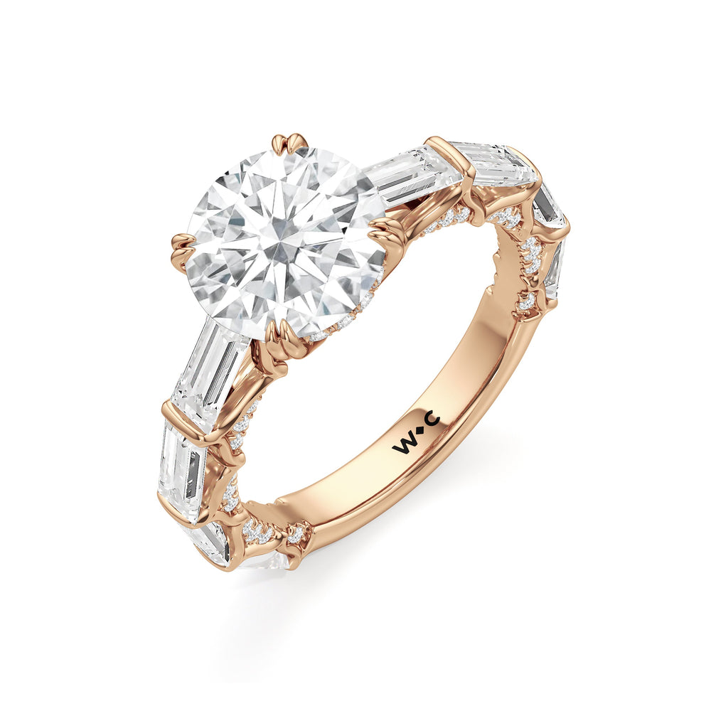 The Esme Ring with Round Cut Diamond in 14KT Rose Gold view 3

