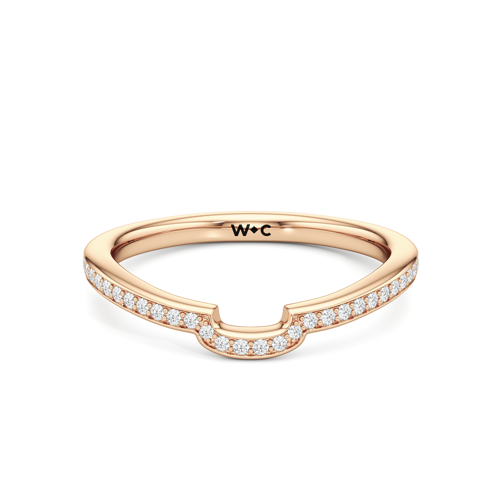 The Celeste Diamond Wedding Band with 18KT Rose Gold Cut Diamond in 14KT Rose Gold view 1
