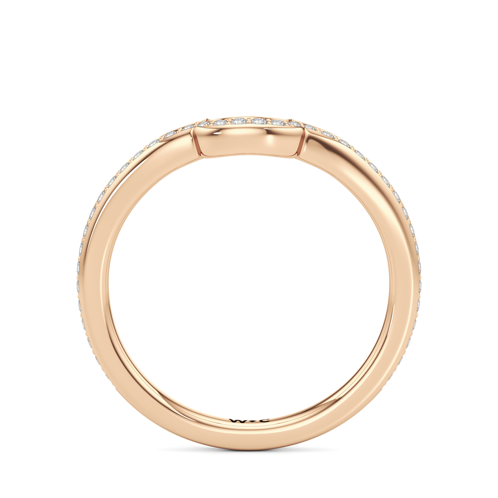 The Celeste Diamond Wedding Band with 18KT Rose Gold Cut Diamond in 14KT Rose Gold view 2
