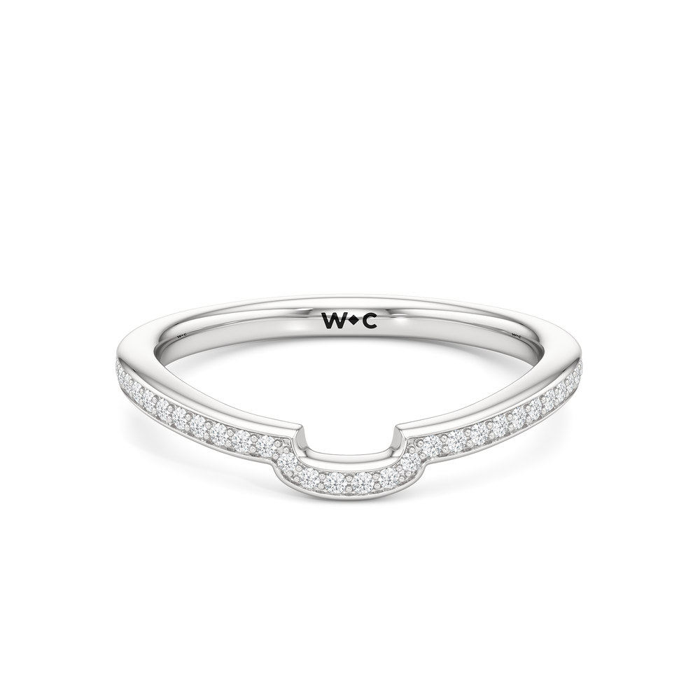 The Celeste Diamond Wedding Band with Platinum Cut Diamond in 14KT Platinum view 1
