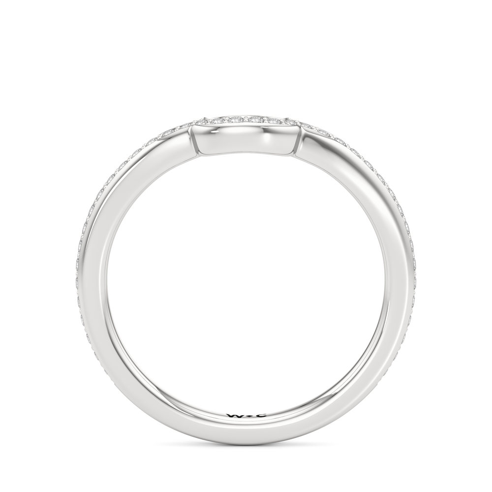 The Celeste Diamond Wedding Band with Platinum Cut Diamond in 14KT Platinum view 2
