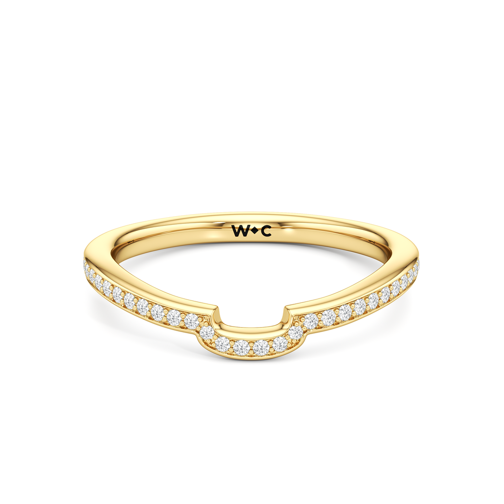 The Celeste Diamond Wedding Band with 18KT Yellow Gold Cut Diamond in 14KT Yellow Gold view 1
