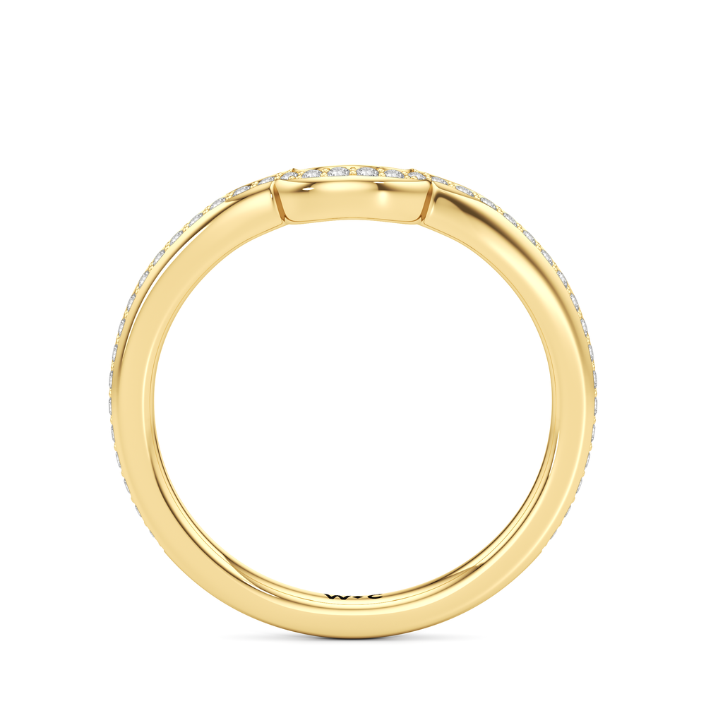 The Celeste Diamond Wedding Band with 18KT Yellow Gold Cut Diamond in 14KT Yellow Gold view 2
