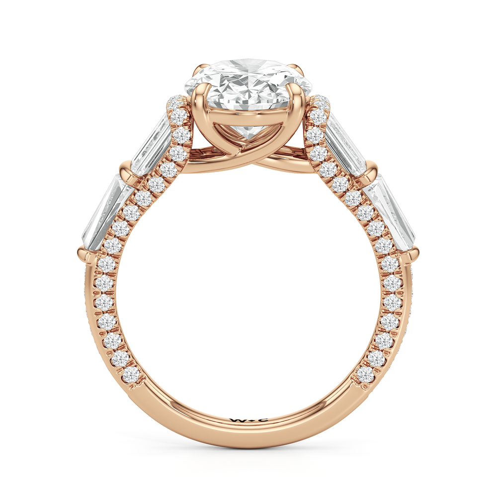 The Celeste Ring with Oval Cut Diamond in 14KT Rose Gold view 2

