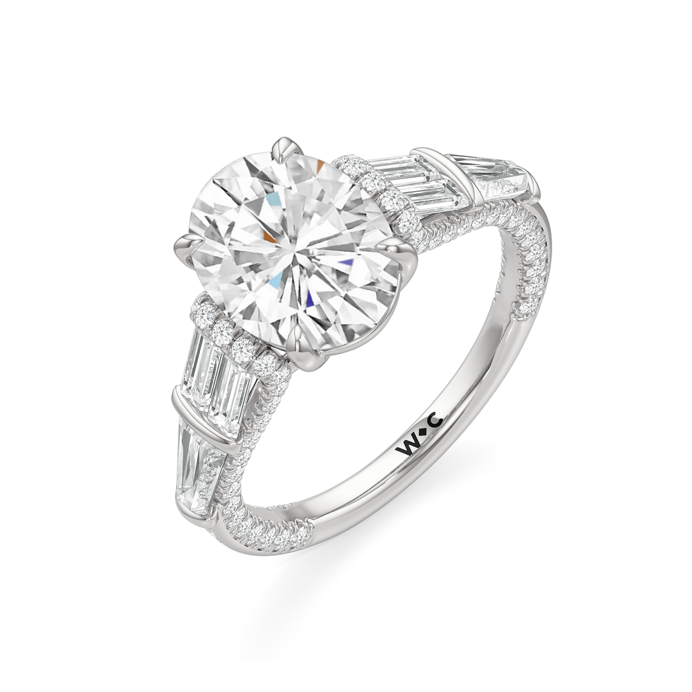 The Celeste Ring with Oval Cut Diamond in 14KT Platinum view 3
