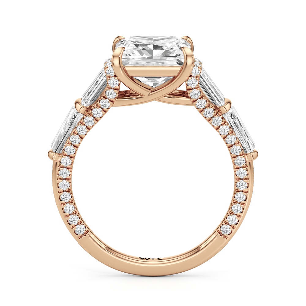 The Celeste Ring with Princess Cut Diamond in 14KT Rose Gold view 2
