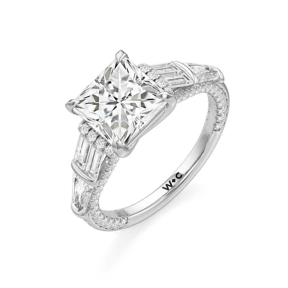 The Celeste Ring with Princess Cut Diamond in 14KT Platinum view 3
