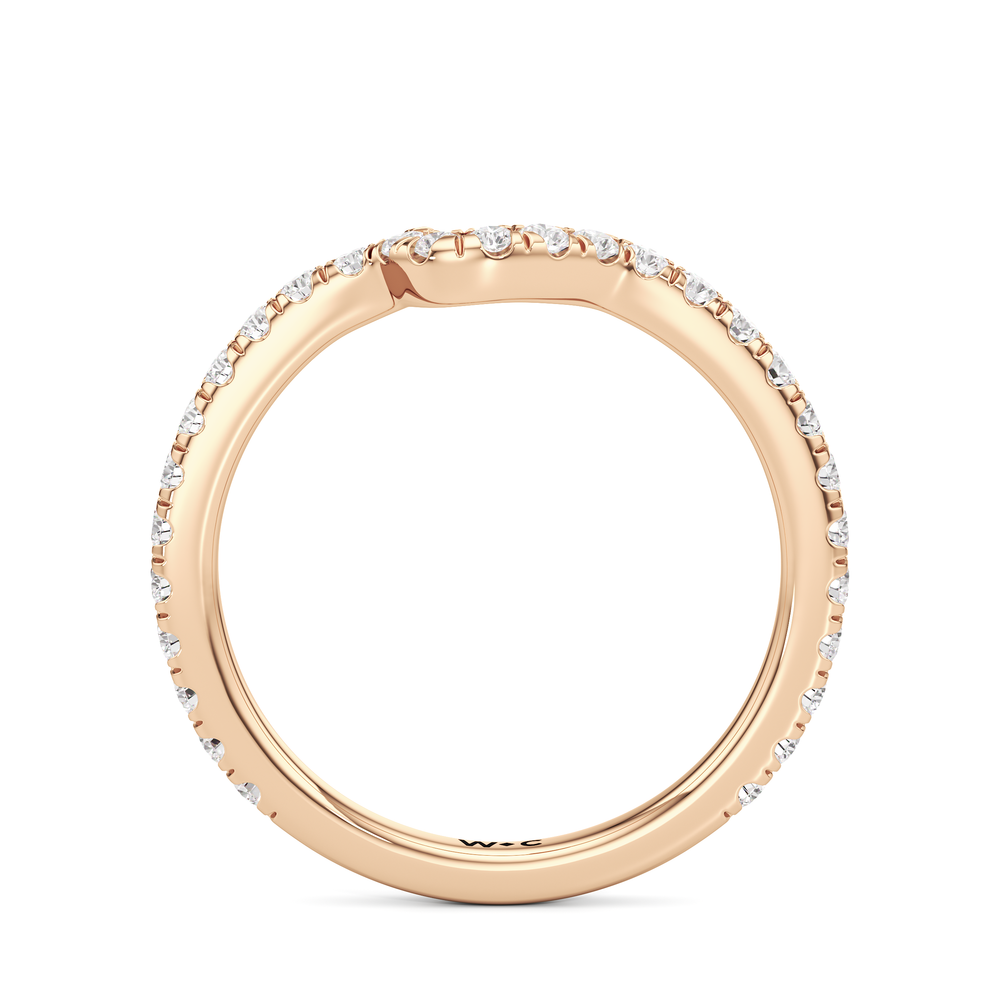 The Veronica Diamond Wedding Band with 18KT Rose Gold Cut Diamond in 14KT Rose Gold view 2
