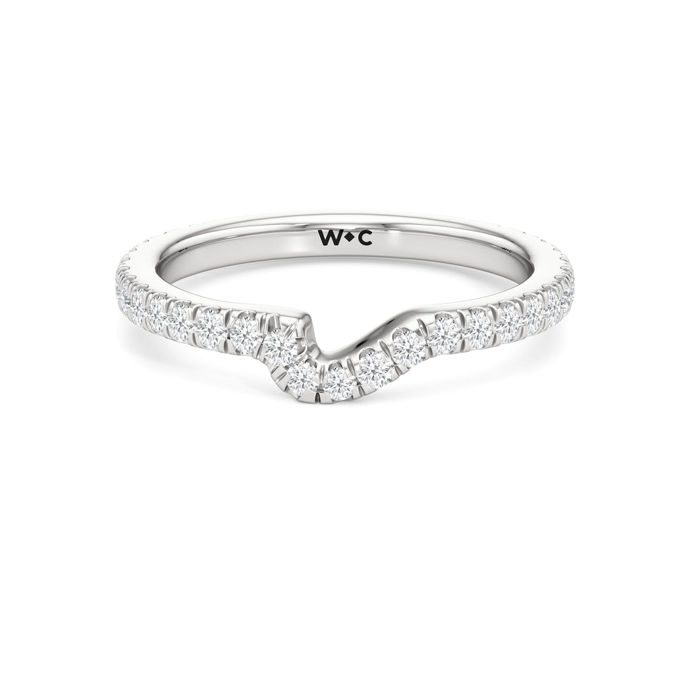 The Veronica Diamond Wedding Band with Platinum Cut Diamond in 14KT Platinum view 1
