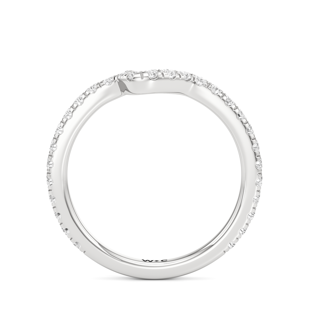 The Veronica Diamond Wedding Band with Platinum Cut Diamond in 14KT Platinum view 2

