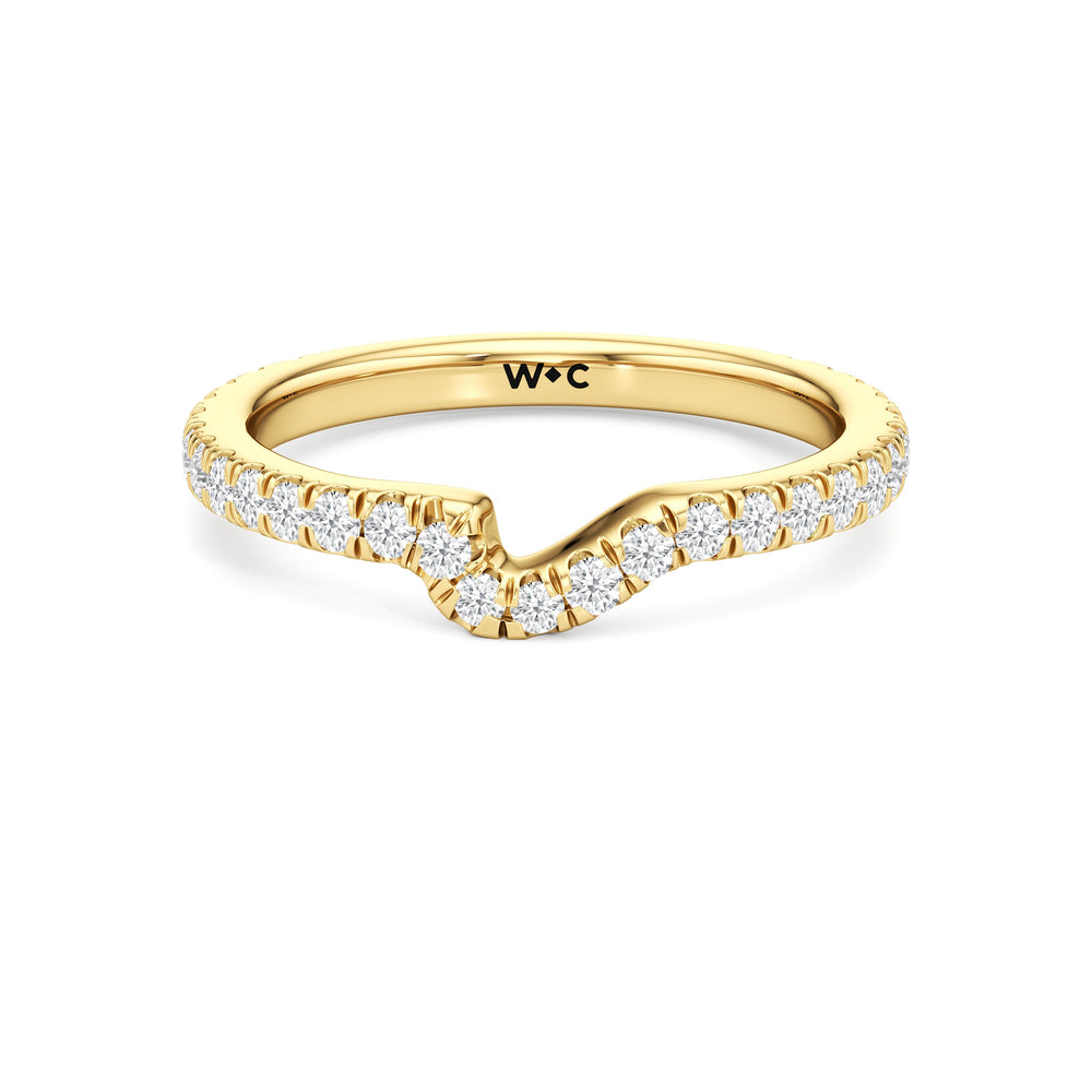 The Veronica Diamond Wedding Band with 18KT Yellow Gold Cut Diamond in 14KT Yellow Gold view 1
