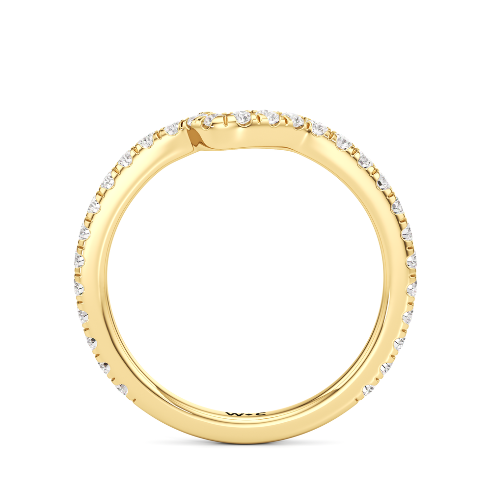 The Veronica Diamond Wedding Band with 18KT Yellow Gold Cut Diamond in 14KT Yellow Gold view 2

